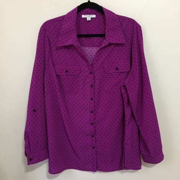 Studio Works Tops - STUDIO WORKS polka dot button front top AQ3